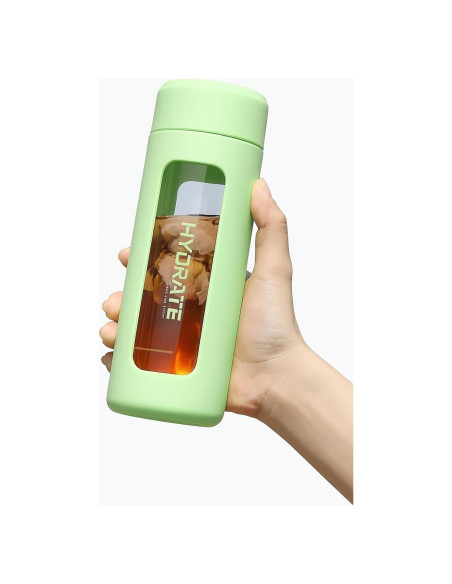Botella de Agua de Vidrio Genérica 460ml con Funda Aislada Botella de Agua de Vidrio Genérica 460ml con Funda Aislada