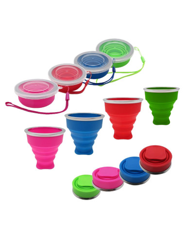 Taza Plegable Reutilizable Gadgetime USA - 4 Unidades Silicona