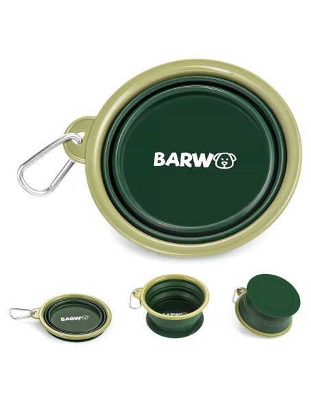 Cuenco Plegable para Perro BARWO Verde Bosque 350mL Antideslizante Cuenco Plegable para Perro BARWO Verde Bosque 350mL Antideslizante
