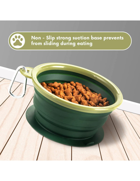 Cuenco Plegable para Perro BARWO Verde Bosque 350mL Antideslizante Cuenco Plegable para Perro BARWO Verde Bosque 350mL Antideslizante