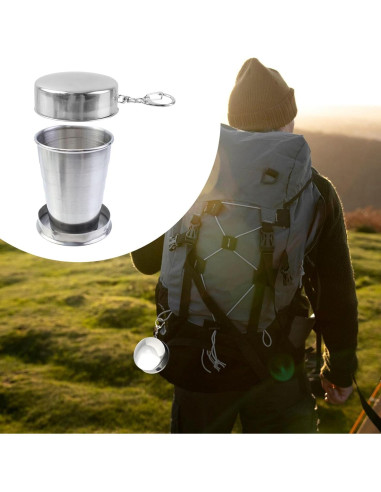 Tazas Plegables de Acero Inoxidable MY MIRONEY 75ml - 2 Piezas