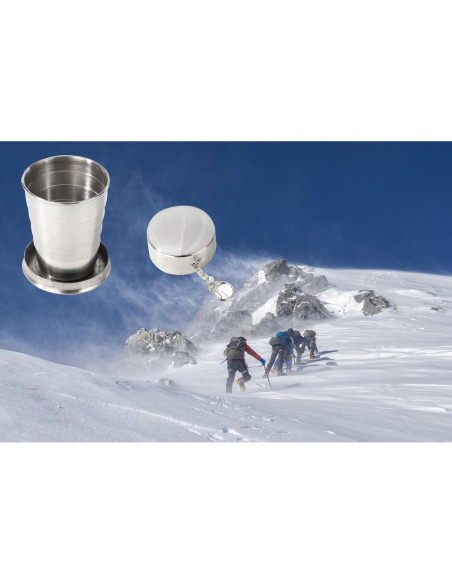Tazas Plegables de Acero Inoxidable MY MIRONEY 75ml - 2 Piezas Tazas Plegables de Acero Inoxidable MY MIRONEY 75ml - 2 Piezas