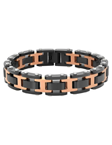 Pulsera de Acero Inoxidable Marrón para Hombre 21.5 cm - Steel Nation
