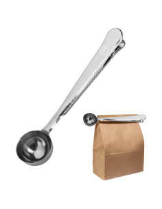Cucharada 2-en-1 Acero Inoxidable Direct Coffee Tea con Clip