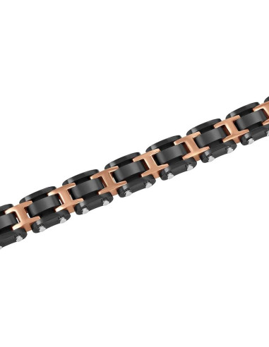 Pulsera de Acero Inoxidable Marrón para Hombre 21.5 cm - Steel Nation