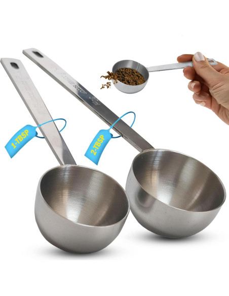 Juego de Cucharas Medidoras de Acero Inoxidable 2PCS 15ml 30ml Juego de Cucharas Medidoras de Acero Inoxidable 2PCS 15ml 30ml