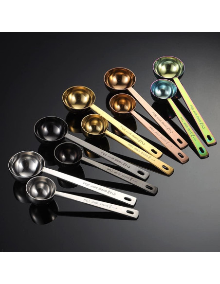 Cucharas Medidoras de Café Yepcloud Oro Rosa 1 y 2 Cucharadas Cucharas Medidoras de Café Yepcloud Oro Rosa 1 y 2 Cucharadas