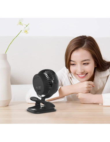 Ventilador Clip-On Shinebella 12.7 cm 4 Velocidades USB