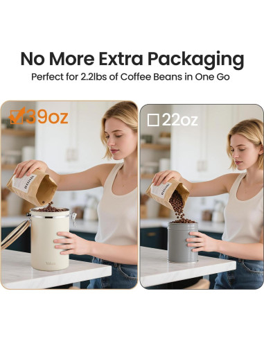 Contenedor de Café Veken 39oz Acero Inoxidable Hermético