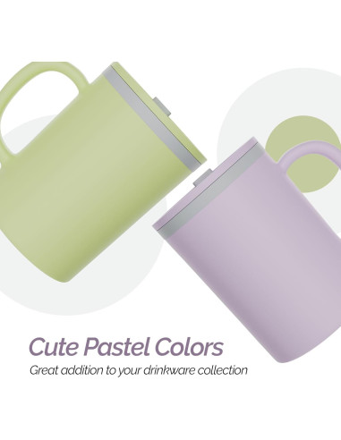 Taza de café aislada Copco 473ml con tapa y asa, set de 2