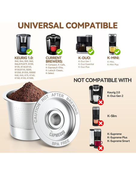 Cápsulas de Café Reutilizables K CAPMESSO para Keurig 1.0 - 2 Unidades Cápsulas de Café Reutilizables K CAPMESSO para Keurig 1.0 - 2 Unidades