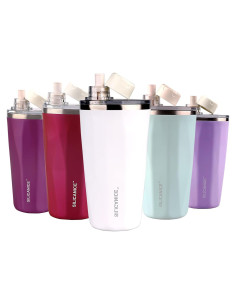 Vaso aislado de acero inoxidable 20 oz SILICANICE blanco