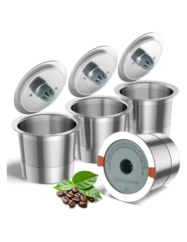 Taza K Reutilizable RETHONE de Acero Inoxidable - 4 Piezas