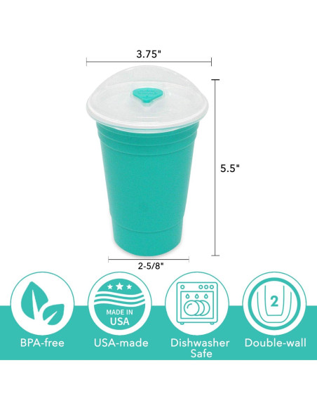 Vasos Reutilizables Rolling Sands 473ml Aqua - Paquete de 2 Vasos Reutilizables Rolling Sands 473ml Aqua - Paquete de 2