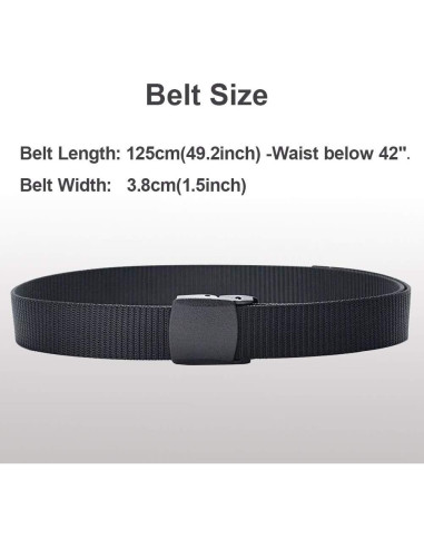 Cinturones de Nylon WYuZe 3 Pack Ajustables para Hombres