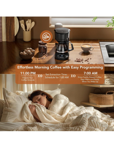 Cafetera de Goteo Electactic 5 Tazas con Temporizador 24H