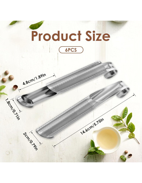 6 Infusores de Té de Acero Inoxidable JOUTYFOR 14.5 cm 6 Infusores de Té de Acero Inoxidable JOUTYFOR 14.5 cm