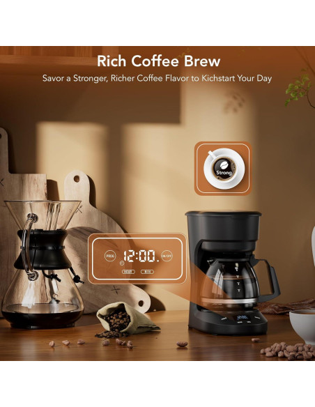Cafetera de Goteo Electactic 5 Tazas con Temporizador 24H Cafetera de Goteo Electactic 5 Tazas con Temporizador 24H
