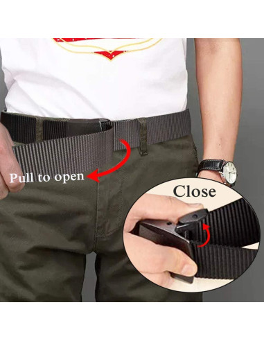 Cinturones de Nylon WYuZe 3 Pack Ajustables para Hombres