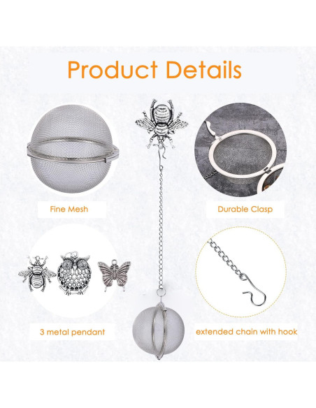 Infusores de Té MIOINEY 3 Piezas Acero Inoxidable Animal Infusores de Té MIOINEY 3 Piezas Acero Inoxidable Animal