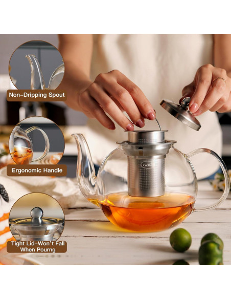 Tetera de Vidrio CNGLASS 600ml con Infusor Removible Tetera de Vidrio CNGLASS 600ml con Infusor Removible