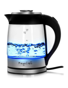 Tetera eléctrica Megachef 1.8L vidrio y acero inoxidable con infusor 2