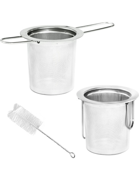 Infusores de Té de Acero Inoxidable Jewderm - 2 Piezas con Mango Plegable Infusores de Té de Acero Inoxidable Jewderm - 2 Piezas con Mango Plegable