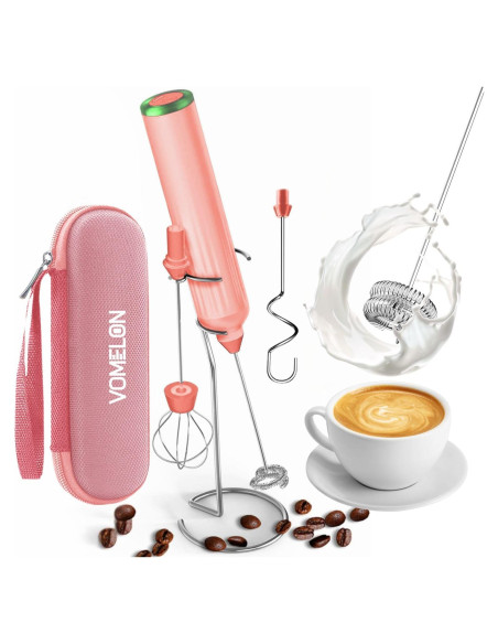 Espumador de Leche VOMELON Recargable 3 Velocidades Rosa Espumador de Leche VOMELON Recargable 3 Velocidades Rosa