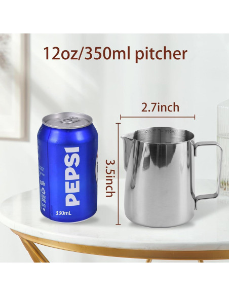 Jarra de Espuma de Leche iHeartYard 350ML Acero Inoxidable Jarra de Espuma de Leche iHeartYard 350ML Acero Inoxidable