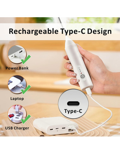 Espumador de Leche Recargable USB-C SF SUNFUNY KD-306