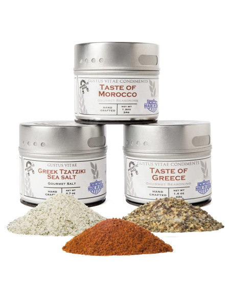 Colección de Condimentos Gourmet Mediterráneos Gustus Vitae - 3 Latas Magnéticas Colección de Condimentos Gourmet Mediterráneos Gustus Vitae - 3 Latas Magnéticas