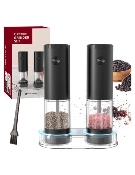 Juego de Molinillos Eléctricos Aisining 95ml con Luz LED Juego de Molinillos Eléctricos Aisining 95ml con Luz LED