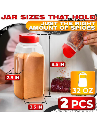 Contenedor de Especias Busichka 32oz Transparente Hermético