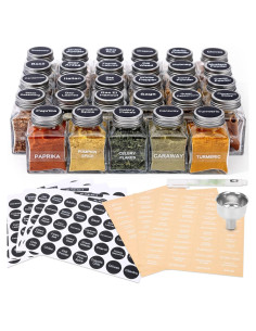 Tarros de Especias de Vidrio MIUKAA 29 Piezas 120ml con Etiquetas