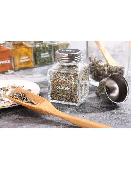 Tarros de Especias de Vidrio MIUKAA 29 Piezas 120ml con Etiquetas Tarros de Especias de Vidrio MIUKAA 29 Piezas 120ml con Etiquetas