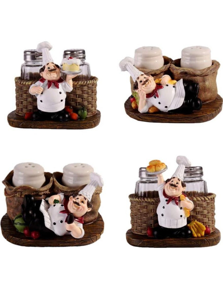 Set de Botellas de Especias Chef SMANTA - Vidrio y Resina 75ml Set de Botellas de Especias Chef SMANTA - Vidrio y Resina 75ml