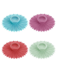 4 Tapas de Silicona Gjinxi en Forma de Girasol Multicolor