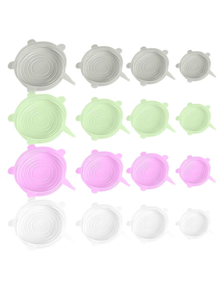 Tapas de Silicona Reutilizables DGitaor 16 Piezas 11.4-20.6 cm Tapas de Silicona Reutilizables DGitaor 16 Piezas 11.4-20.6 cm