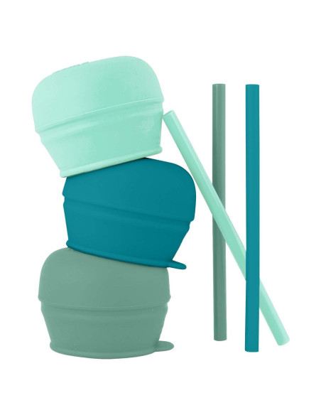 Tapa y Popotes de Silicona Boon Snug Verde - 3 Piezas Tapa y Popotes de Silicona Boon Snug Verde - 3 Piezas