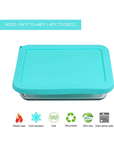 Cubierta de Silicona Rectangular 3 Tazas SOPHICO Menta 2 Pzas