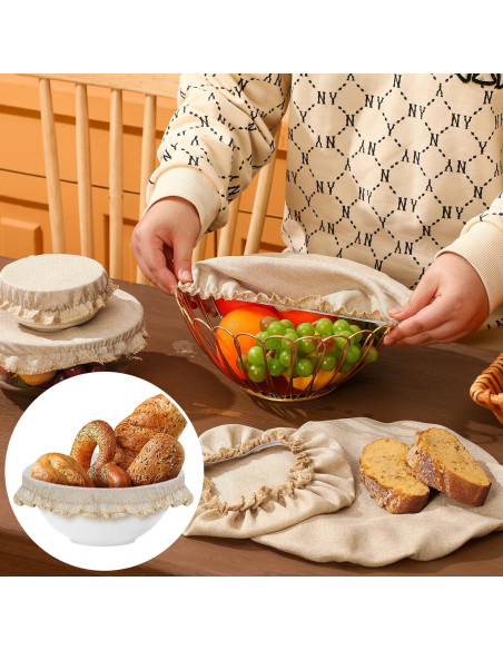 Cubiertas de Tazón Reutilizables Patelai 10 Pcs 5 Tamaños Beige Cubiertas de Tazón Reutilizables Patelai 10 Pcs 5 Tamaños Beige