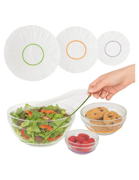 Cubiertas de Tazón Reutilizables Kitchen Strong - 100 Piezas, 3 Tamaños Cubiertas de Tazón Reutilizables Kitchen Strong - 100 Piezas, 3 Tamaños