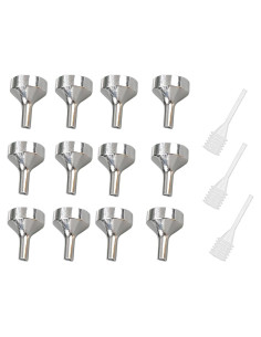 Set 12 Embudos de Metal Yansanido 3.81 cm + 3 Pipetas 6.6 cm