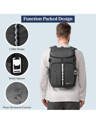 Mochila Enfriadora SUN CUBE 33 Latas Impermeable Gris