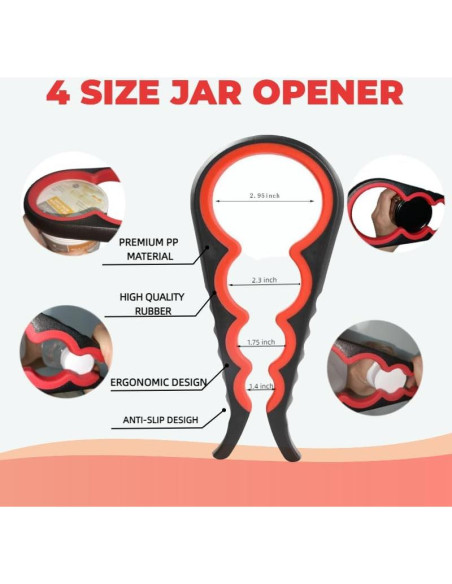 Abridor de frascos 5 en 1 TewinEchanders para manos débiles Abridor de frascos 5 en 1 TewinEchanders para manos débiles