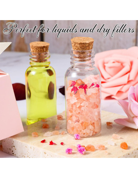 50 Botellas de Plástico 30 ml con Corcho Sabary para Manualidades 50 Botellas de Plástico 30 ml con Corcho Sabary para Manualidades