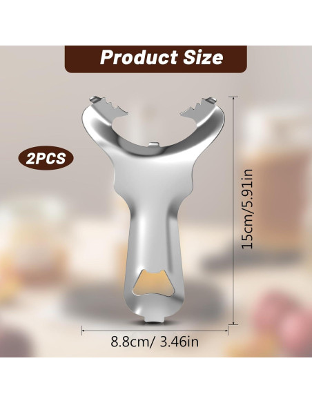 Abrebotellas de Tarro Tyqour Acero Inoxidable 2 Pcs Ergonomico Abrebotellas de Tarro Tyqour Acero Inoxidable 2 Pcs Ergonomico