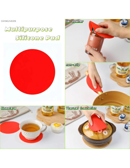Abre Frascos Ajustable Orangaroos 2 en 1 con Almohadilla Abre Frascos Ajustable Orangaroos 2 en 1 con Almohadilla