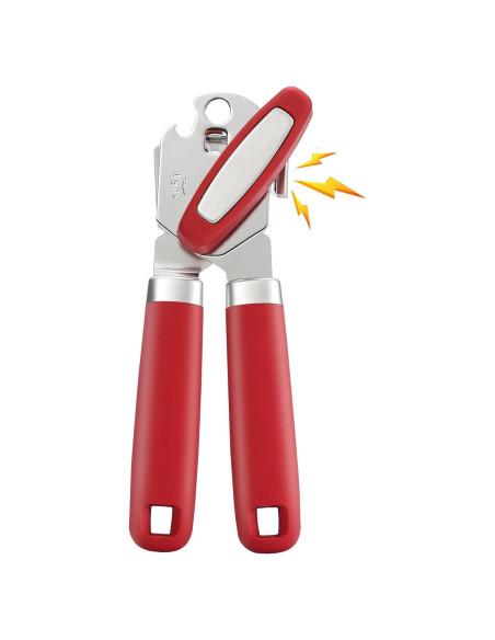 Abrelatas Manual Vayvnt Acero Inoxidable Rojo 4 en 1 Abrelatas Manual Vayvnt Acero Inoxidable Rojo 4 en 1