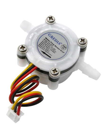 Sensor de flujo de agua GREDIA 1/4" 0.3-6L/min paquete de 2 Sensor de flujo de agua GREDIA 1/4" 0.3-6L/min paquete de 2